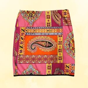 Vintage Paisley Mini Skirt By Linda Segal